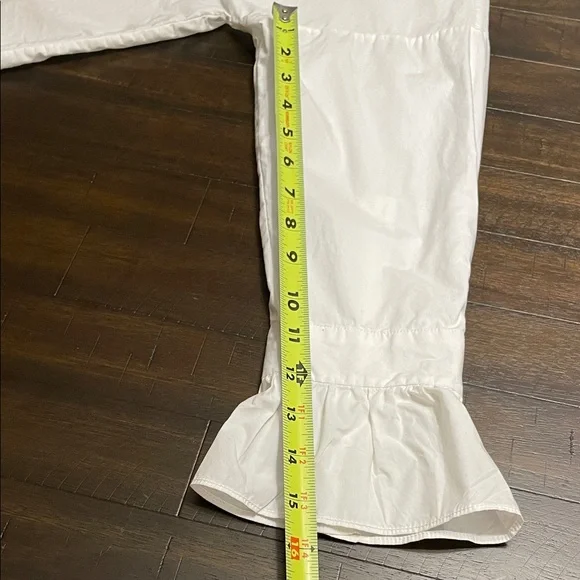 Alex Mill White Ruffle Collar Blouse Button Front Cotton Top Size L - Picture 13 of 13